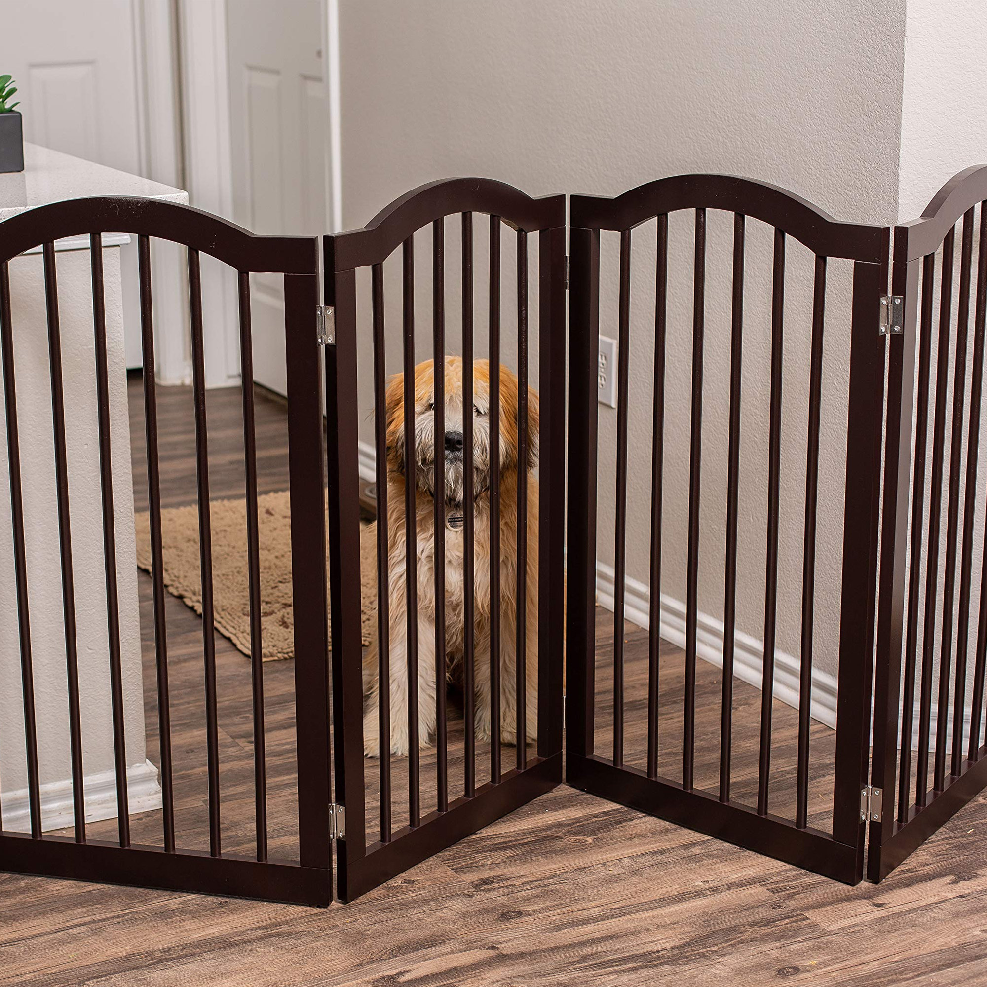 Tucker Murphy Pet Tenney Wood Adjustable Free Standing Pet Gate